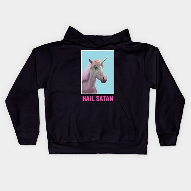 Satanic Unicorn Kids Hoodie by artpirate